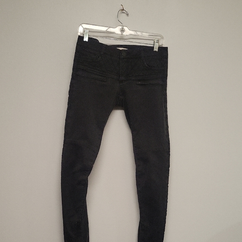 Maje Navy Blue Quilted Denim Pants